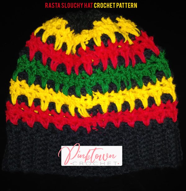 Rasta Slouchy Hat Crochet Pattern - Bob Marley